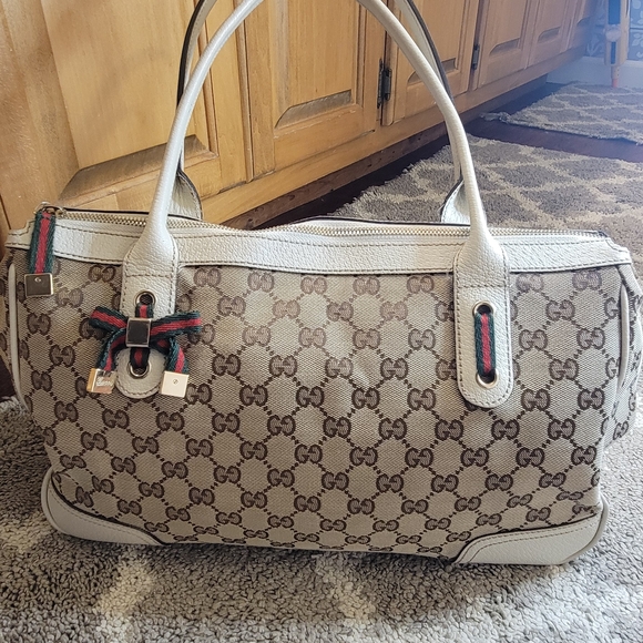 Gucci Princy GG Ribbon Beige Women's Bag Satchel - Picture 1 of 12